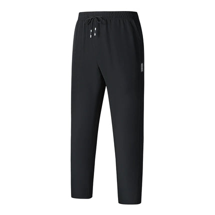 CHRLCK Men Running Pants Jogging Casual Summer Thin Sweatpants Quick Dry Ice Silk Straight Trousers Sports Gym Breathable Unisex