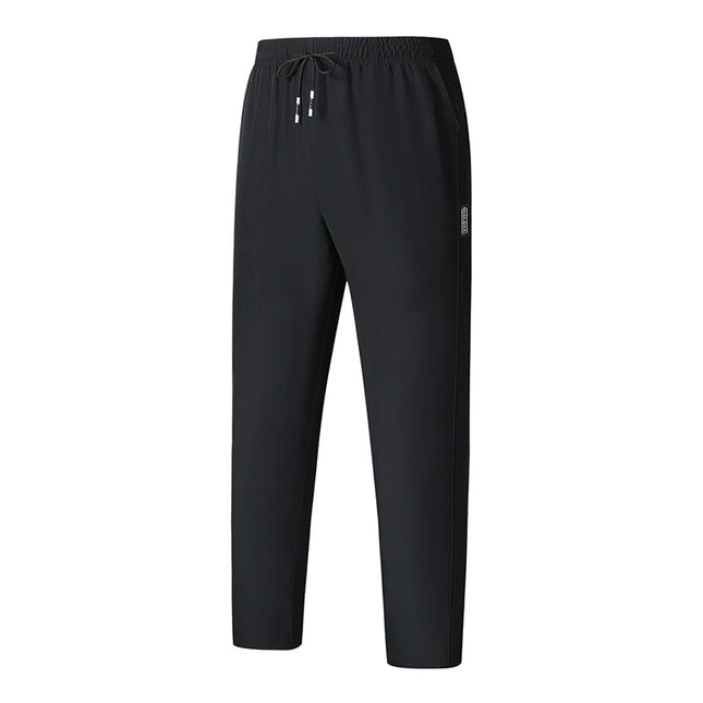 CHRLCK Men Running Pants Jogging Casual Summer Thin Sweatpants Quick Dry Ice Silk Straight Trousers Sports Gym Breathable Unisex