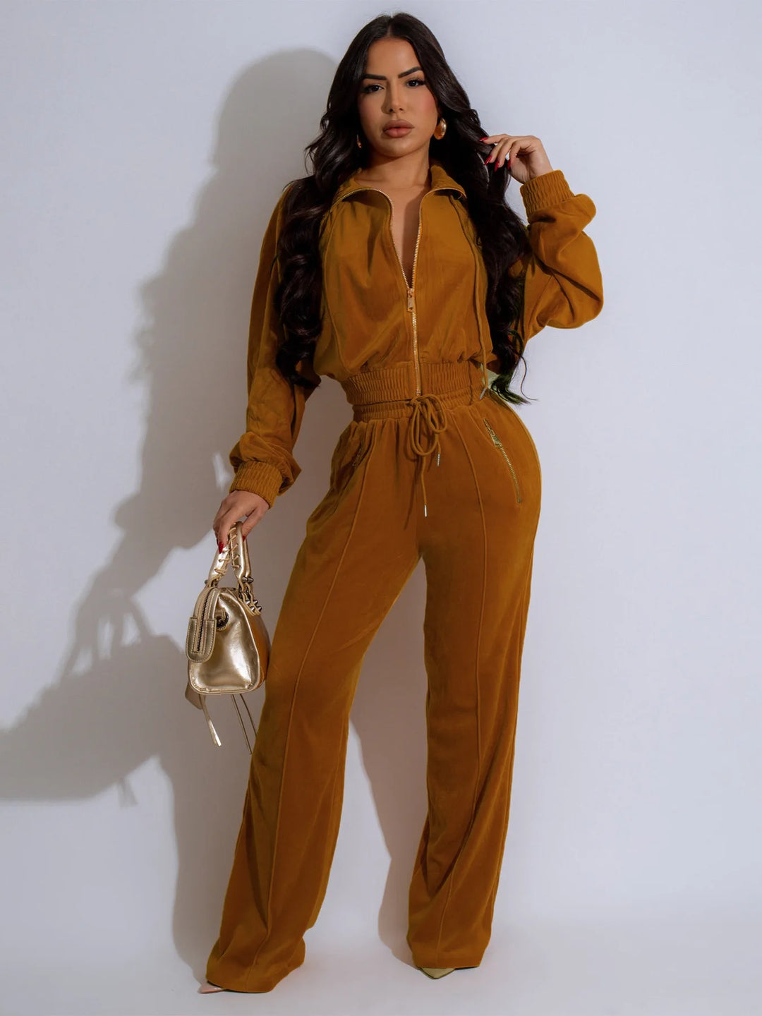 Women’s Velvet 2-Piece Tracksuit-HighTouch