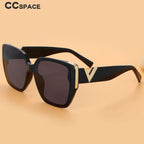Women’s V-Logo Mirror Retro Sunglasses-HighTouch