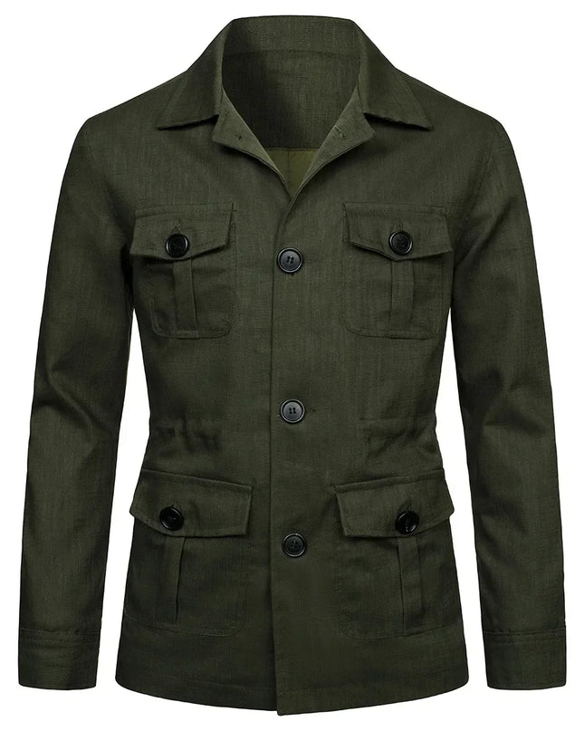 Retro British Linen Safari Jacket for Men