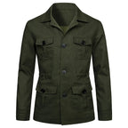 Retro British Linen Safari Jacket for Men-HighTouch