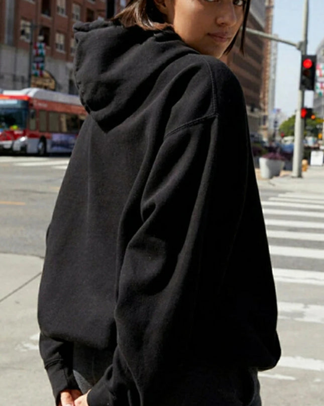 Vintage Letter Print Oversized Cotton Hoodie –  Streetwear Comfort