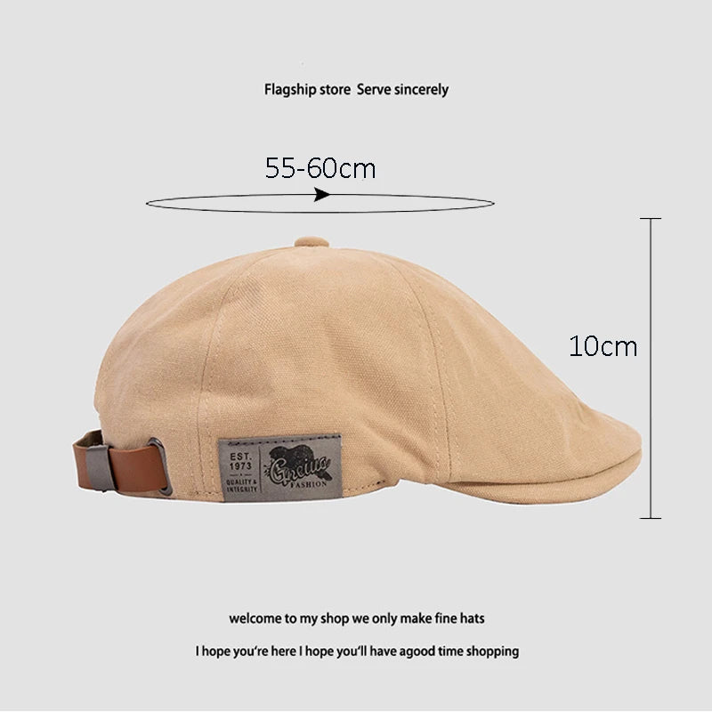 Vintage Cotton Peaky Blinders / Ivy Flat Cap – Unisex Adjustable