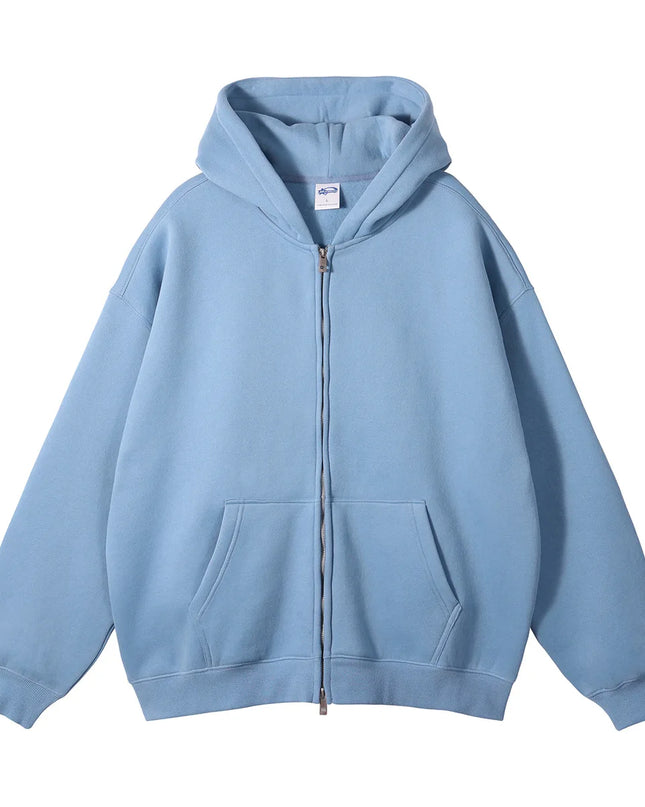 Premium Heavyweight Fleece Double‑Zip Cardigan Hoodie UK