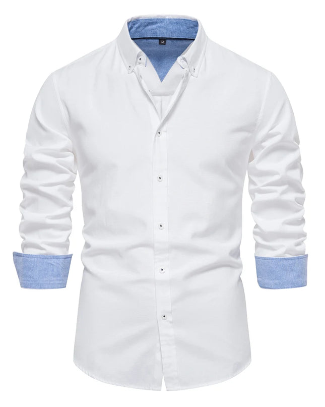 AIOPESON Men’s Cotton Oxford Shirt