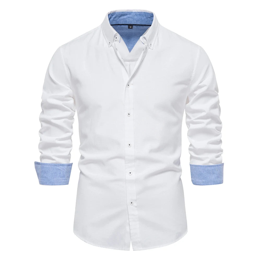 AIOPESON Men’s Cotton Oxford Shirt