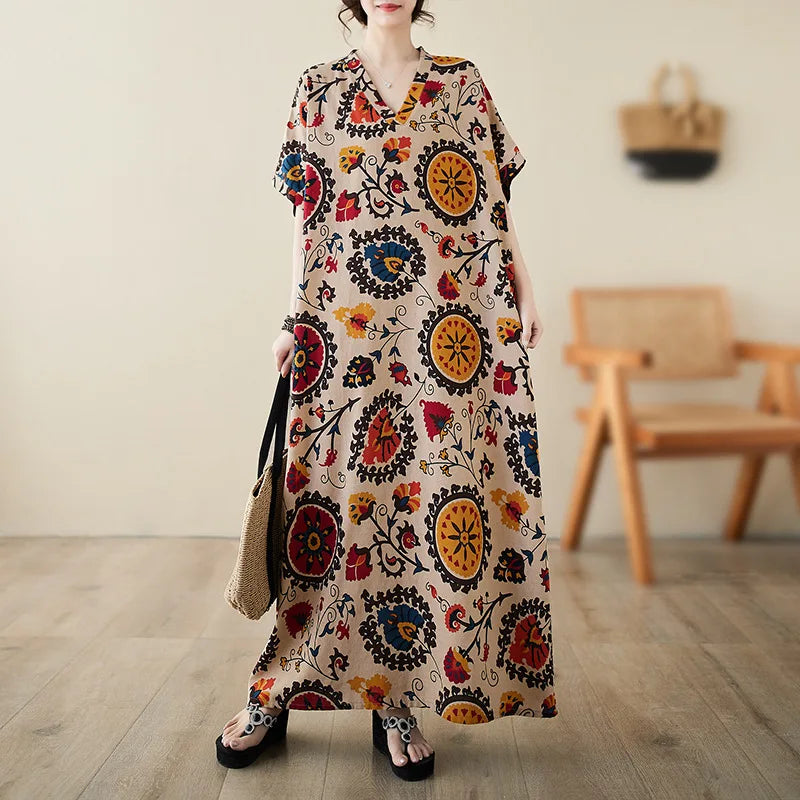 Bohemian Ethnic Summer Dress – Vintage Loose Streetwear-HighTouch