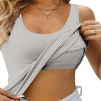 Plus-Size Tank Top with Built-In Bra – Sleek & Supportive Summer Camisole-HighTouch