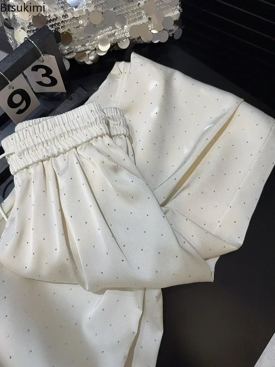uxury High-Waist Rhinestone Wide-Leg Pants – Elegant Casual 2025-HighTouch