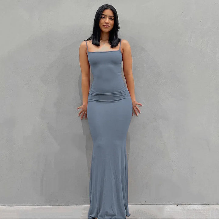 Sexy Spaghetti-Strap Black Trumpet Maxi Dre-HighTouch