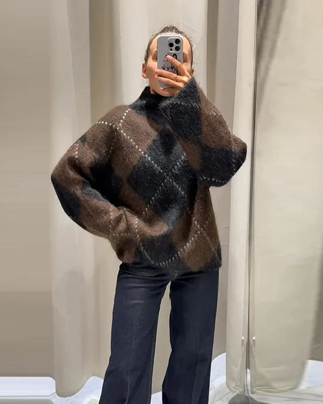 Women’s Argyle Knit Skirt Set