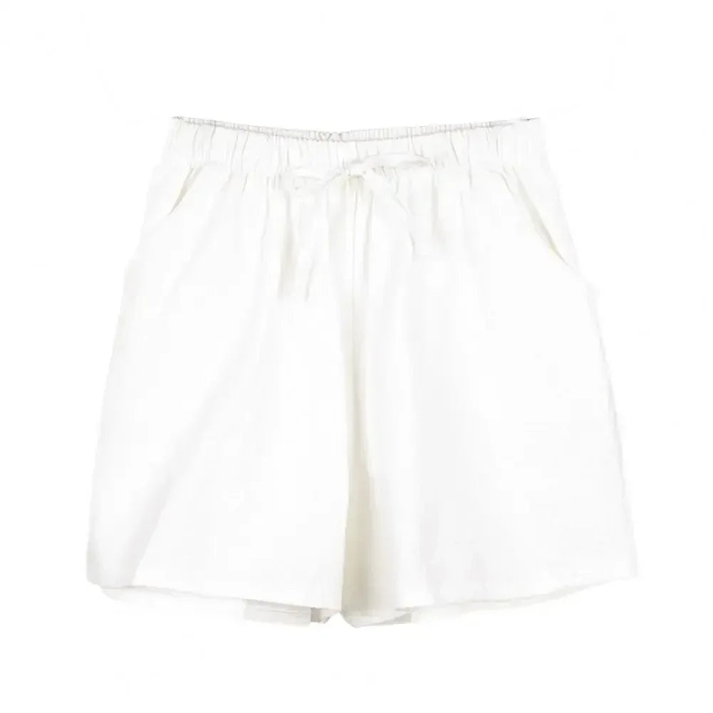 Women’s High-Waist Cotton Linen Shorts-HighTouch