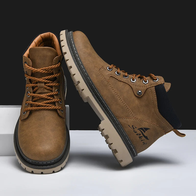 Handmade Leather Ankle Winter Boots UK-HighTouch