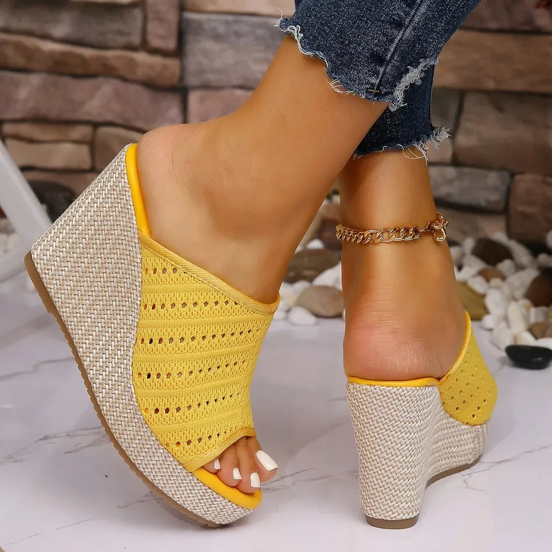 Lucia Knit Wedge Sandals - Women's Comfortable Summer Shoes