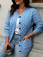 Women’s Retro Ribbed Knit Cardigan
