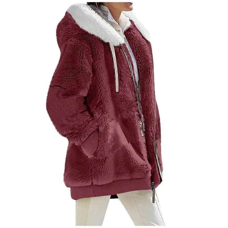 Women’s Hooded Zip-Up Fleece Jacket-HighTouch