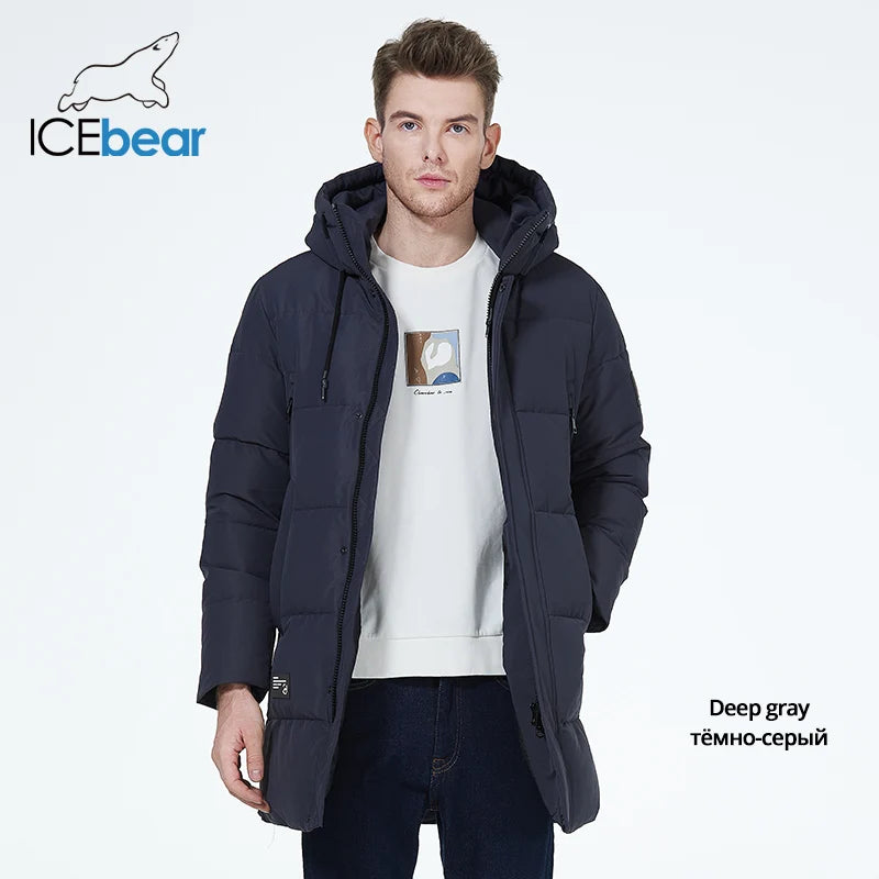 Men’s Mid-Length Cotton Puffer Parka – Insulated Winter Coat IceBear