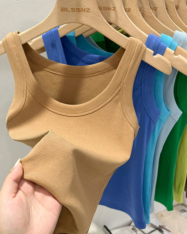 Ribbed Tank Top for Women – Stretch Fit Summer Camisole