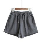Relaxed High-Waist Cotton Linen Shorts – Cool Comfort Meets Chic Styling-HighTouch