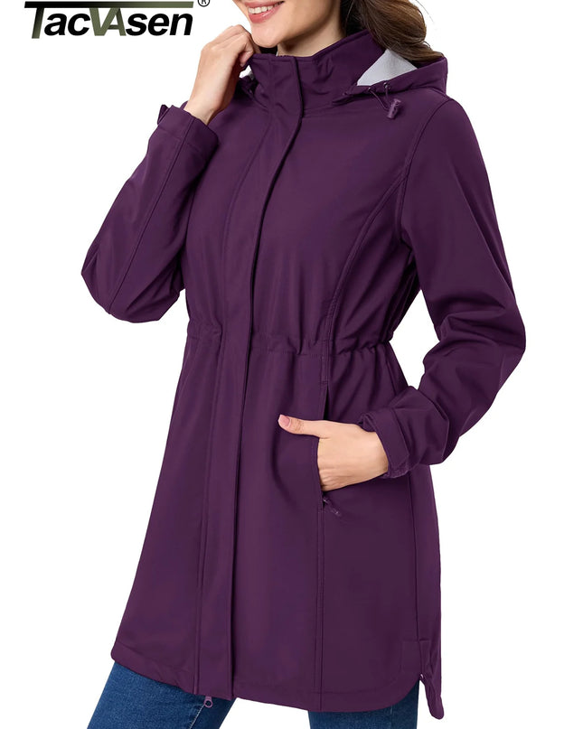 Waterproof Long Hooded Softshell Parka Women
