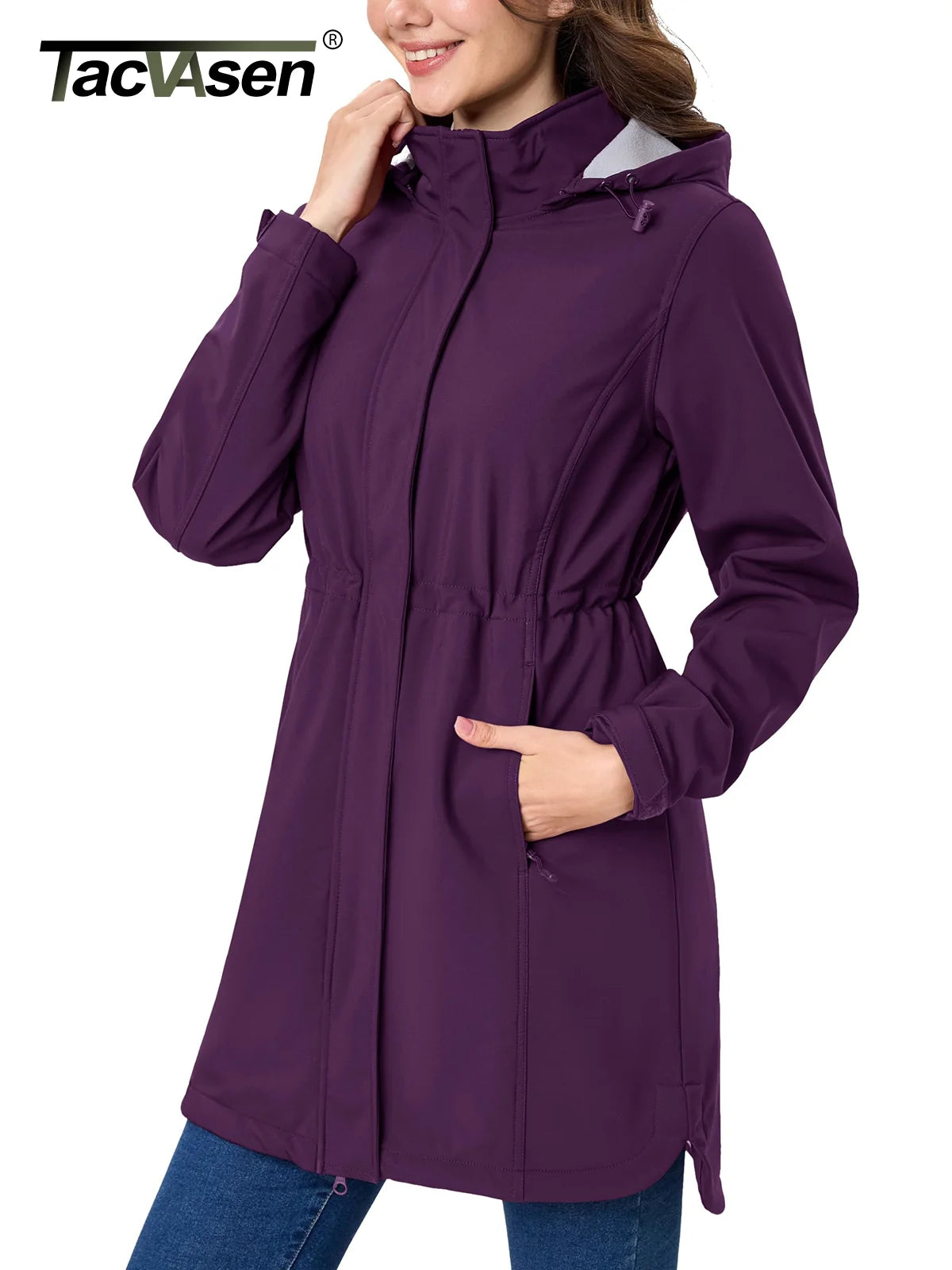Waterproof Long Hooded Softshell Parka Women