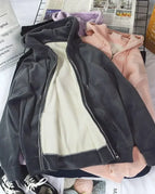 Dark gray one-piece coat [double-sided velvet no Pilling high quality]]