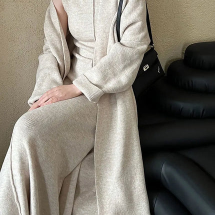 Women’s Knit Dress & Long Cardigan Set