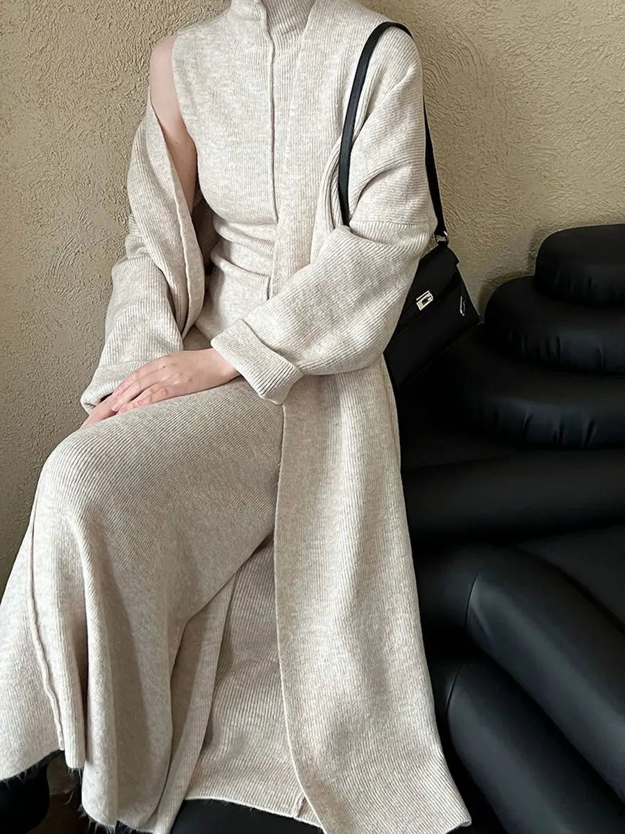 Women’s Knit Dress & Long Cardigan Set