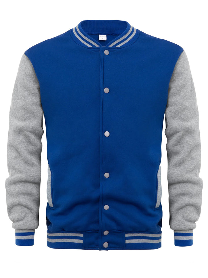 Men’s Loose-Fit Baseball Jersey Bomber Jacket-HighTouch