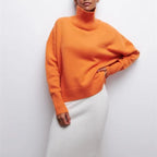 Cozy High-Neck Oversized Knit Sweater – Soft & Trendy Winter Staple-HighTouch