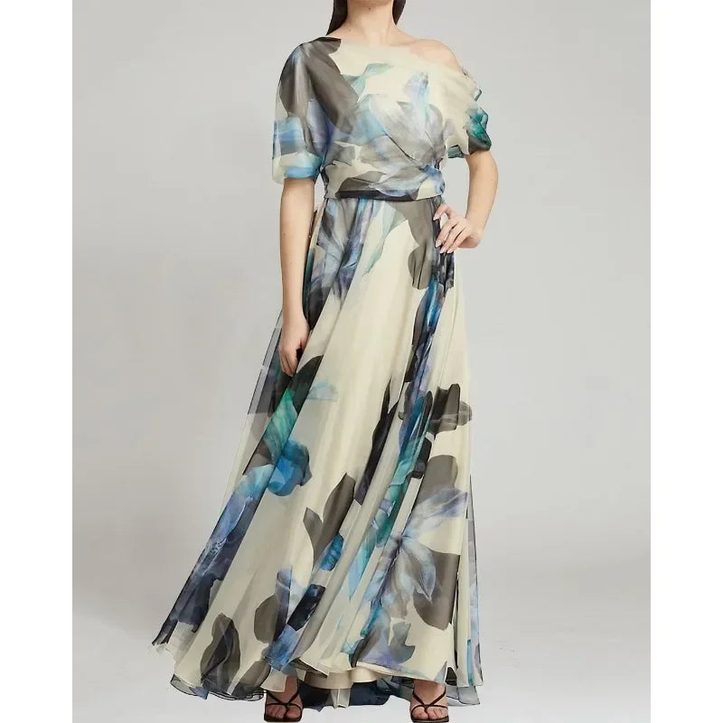 Boho Lace-Up Lolita Swing Maxi Dress Women-HighTouch