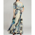 Boho Lace-Up Lolita Swing Maxi Dress Women