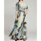 Boho Lace-Up Lolita Swing Maxi Dress Women-HighTouch