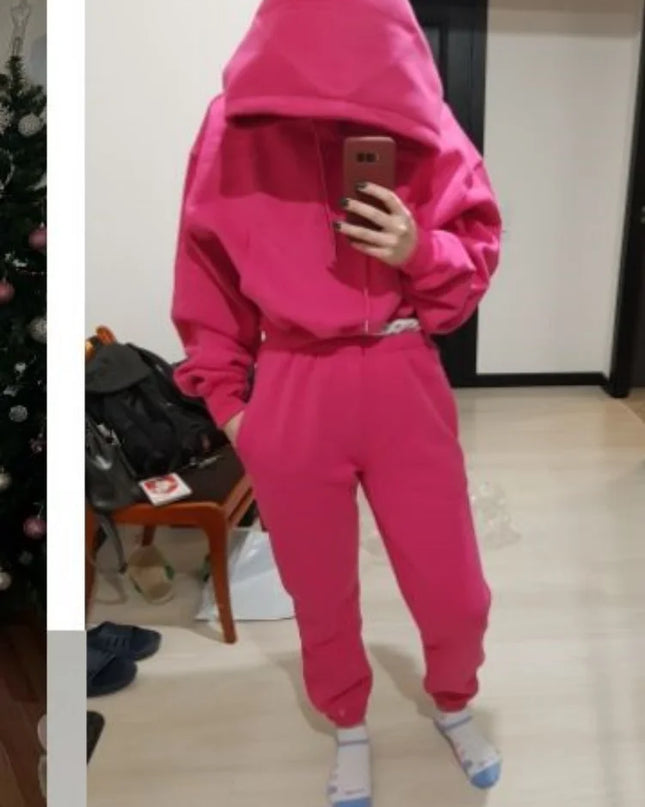 Women’s Fleece Tracksuit Set – Soft Hoodie & Jogger Pants for Cozy Style