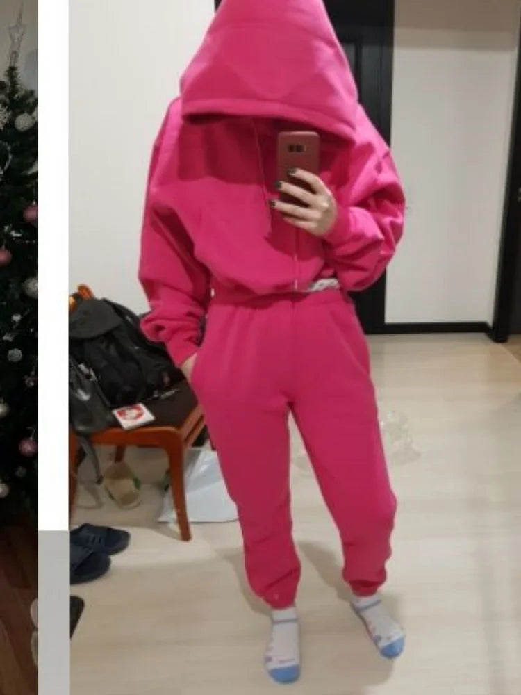 Women’s Fleece Tracksuit Set – Soft Hoodie & Jogger Pants for Cozy Style-HighTouch