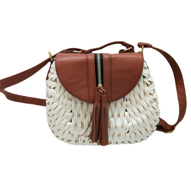 Small Fresh Straw Crossbody Bag – Lightweight Purse