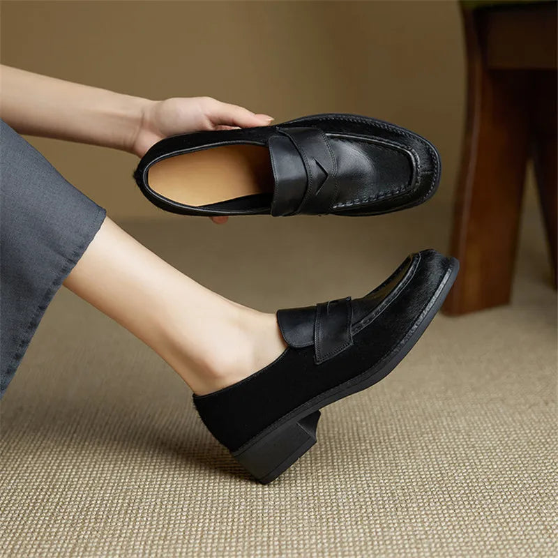 Leopard Leather Loafers