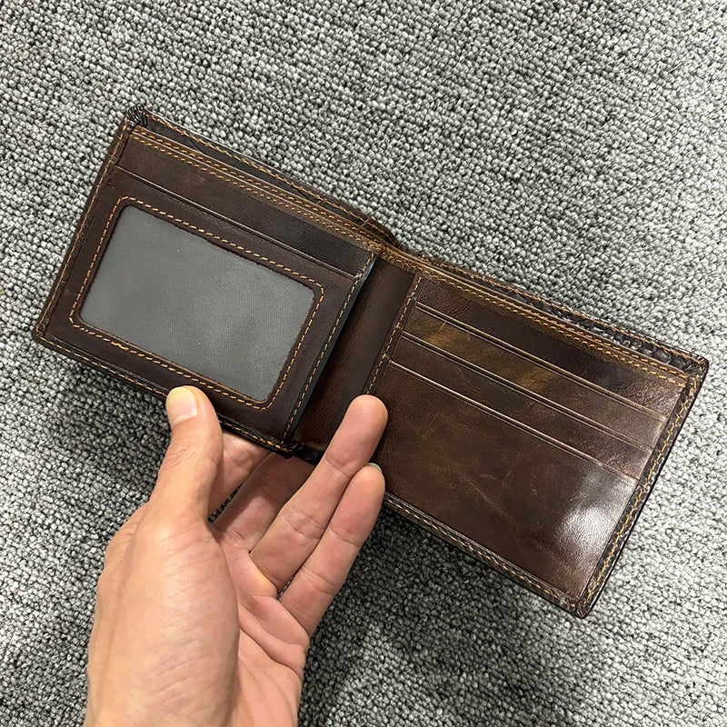 Vintage Dragon Pattern Leather Wallet