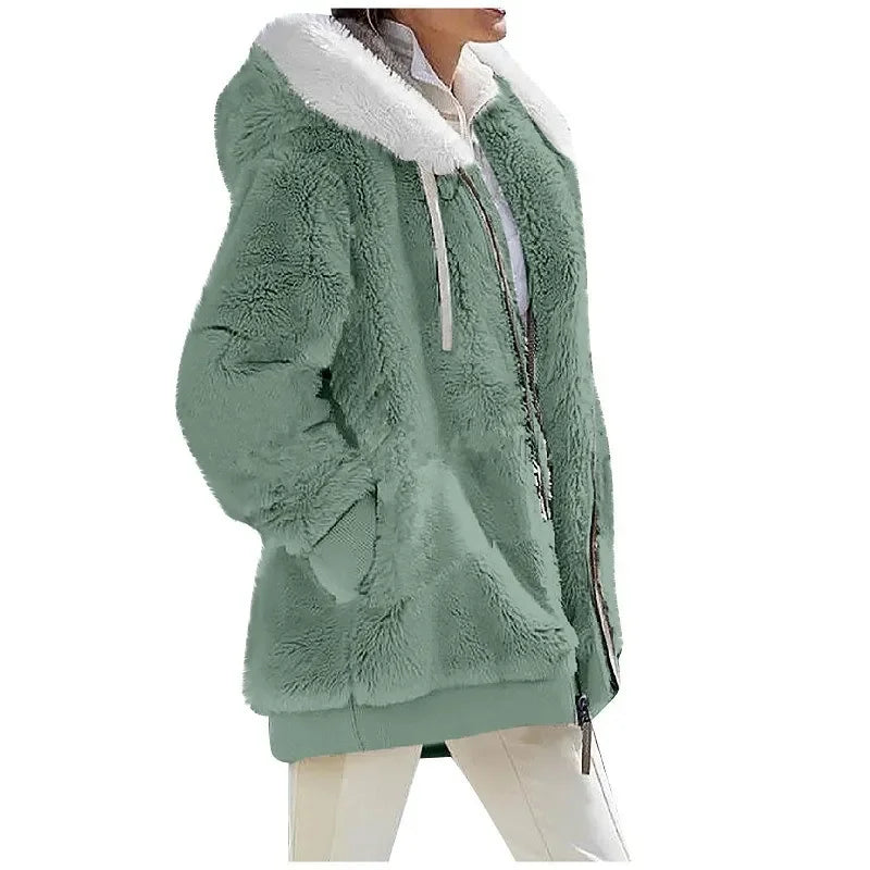 Women’s Hooded Zip-Up Fleece Jacket-HighTouch
