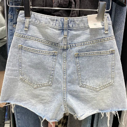 Wurry A-Line Denim Shorts for Women – Korean Loose Fit Summer Hot Pants