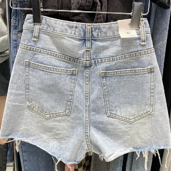 Denim Shorts for Women – Korean Loose Fit Summer Hot Pants-HighTouch