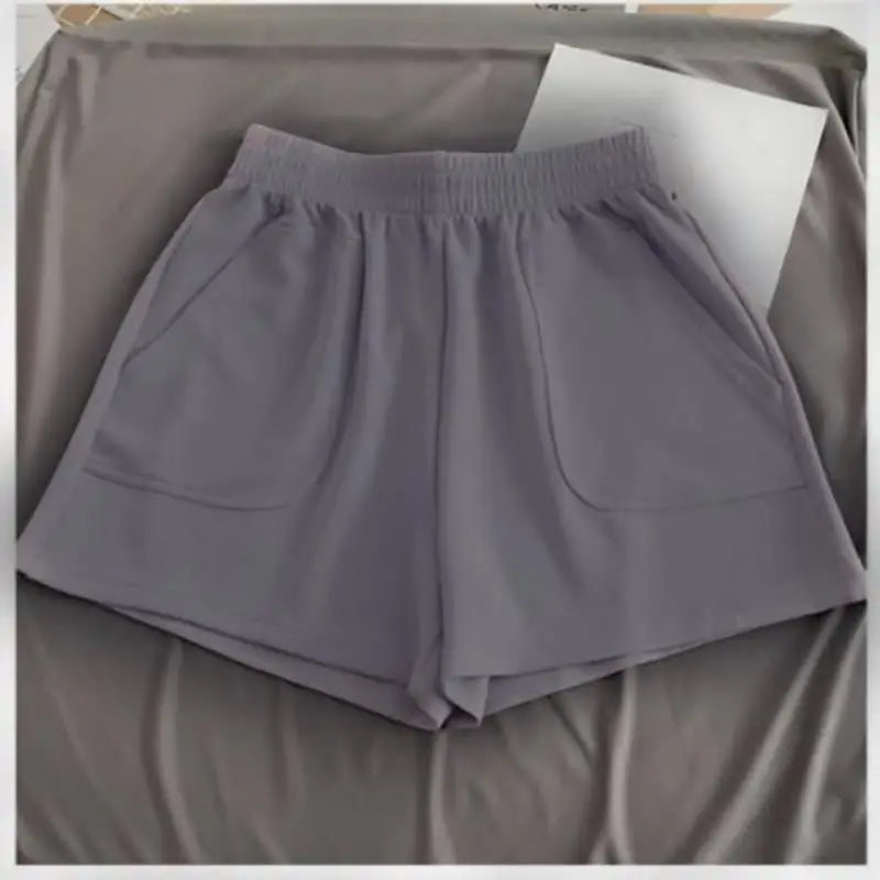 Summer High-Waist Solid Color Shorts-HighTouch