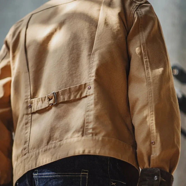 Vintage Canvas Rancher Jacket Men – Heavyweight Khaki Utility Coat