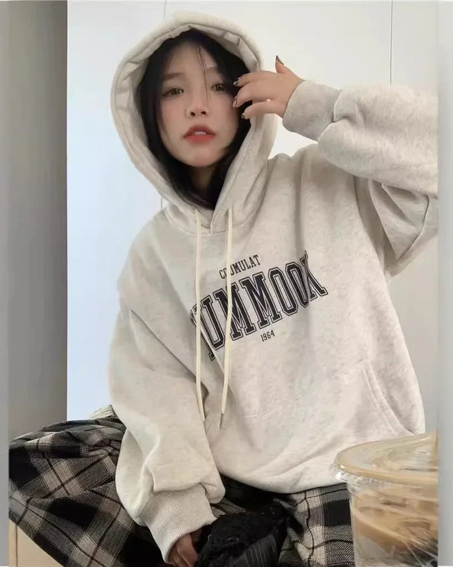 Oversize 3D Sound-Detail Hoodie – Retro Lazy-Style Streetwear for Fall/Winter