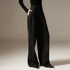 High-Waist Wide-Leg Draped Pants – Sculpting & Sleek Spring Style-HighTouch