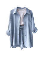 Effortless Summer Two-Piece Muslin Suit Set – Chic, Lightweight & Polished-HighTouch
