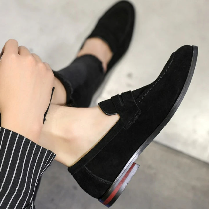 Men’s Suede Slip-On Loafers-HighTouch