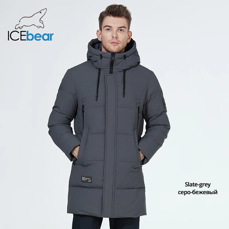 Men’s Mid-Length Cotton Puffer Parka – Insulated Winter Coat IceBear