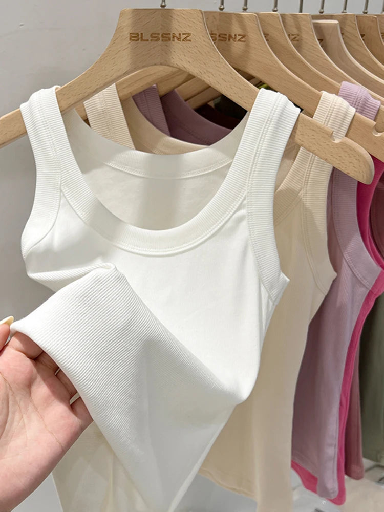 Ribbed Tank Top for Women – Stretch Fit Summer Camisole-HighTouch